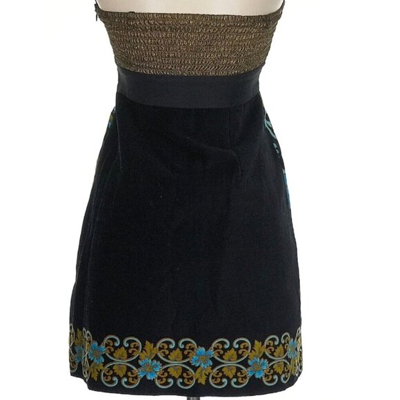 Vintage Free People Lost In Paradise Metallic Velvet Mini Dress Valentines SZ 2 - Picture 12 of 16